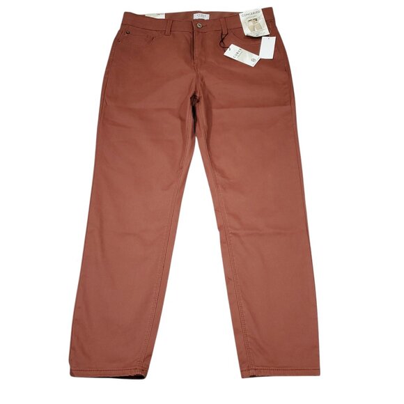 READ Curve Appeal Twill Comfort Waist Skinny Pants Stretch Brown Size 14 32 - Picture 1 of 10